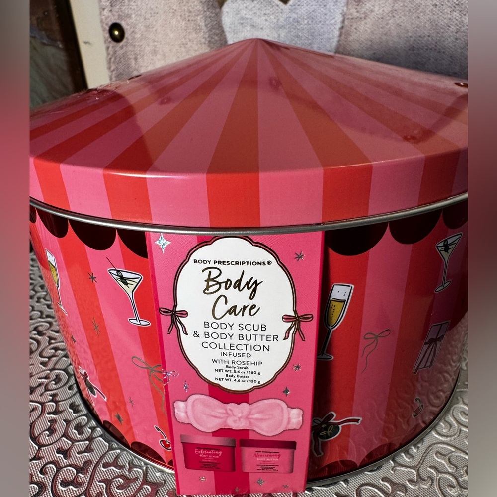 Body Prescriptions Rose Hip Body Care w/Body Scrub, Body Butter & Headband New